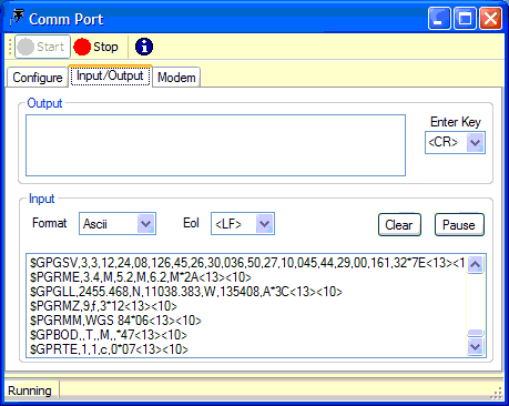 CommPort - Input/Output Window