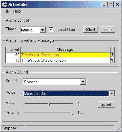 Main Window with Speech Setting